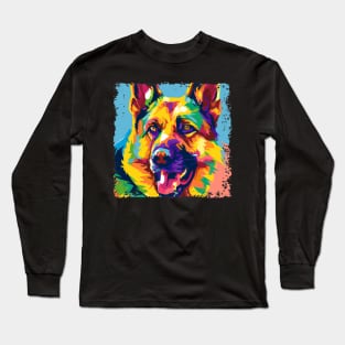 German Shepherd Dog Pop Art - Dog Lover Gifts Long Sleeve T-Shirt